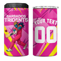 Personalized Barbados Tridents 4 in 1 Can Cooler Tumbler Cricket Mascot Dynamic Anime Art