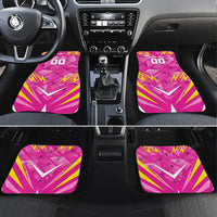 Personalized Barbados Tridents Car Mats Cricket Mascot Dynamic Anime Art