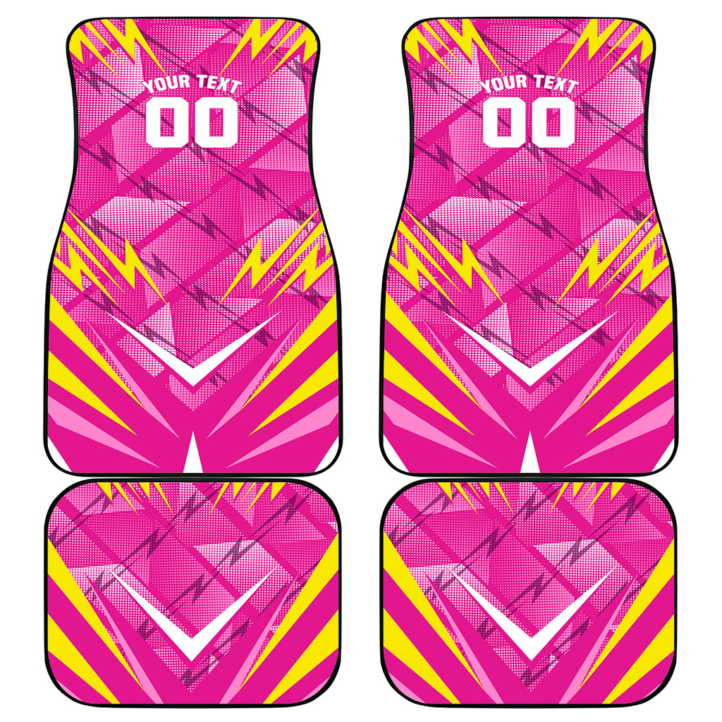 Personalized Barbados Tridents Car Mats Cricket Mascot Dynamic Anime Art