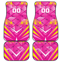 Personalized Barbados Tridents Car Mats Cricket Mascot Dynamic Anime Art