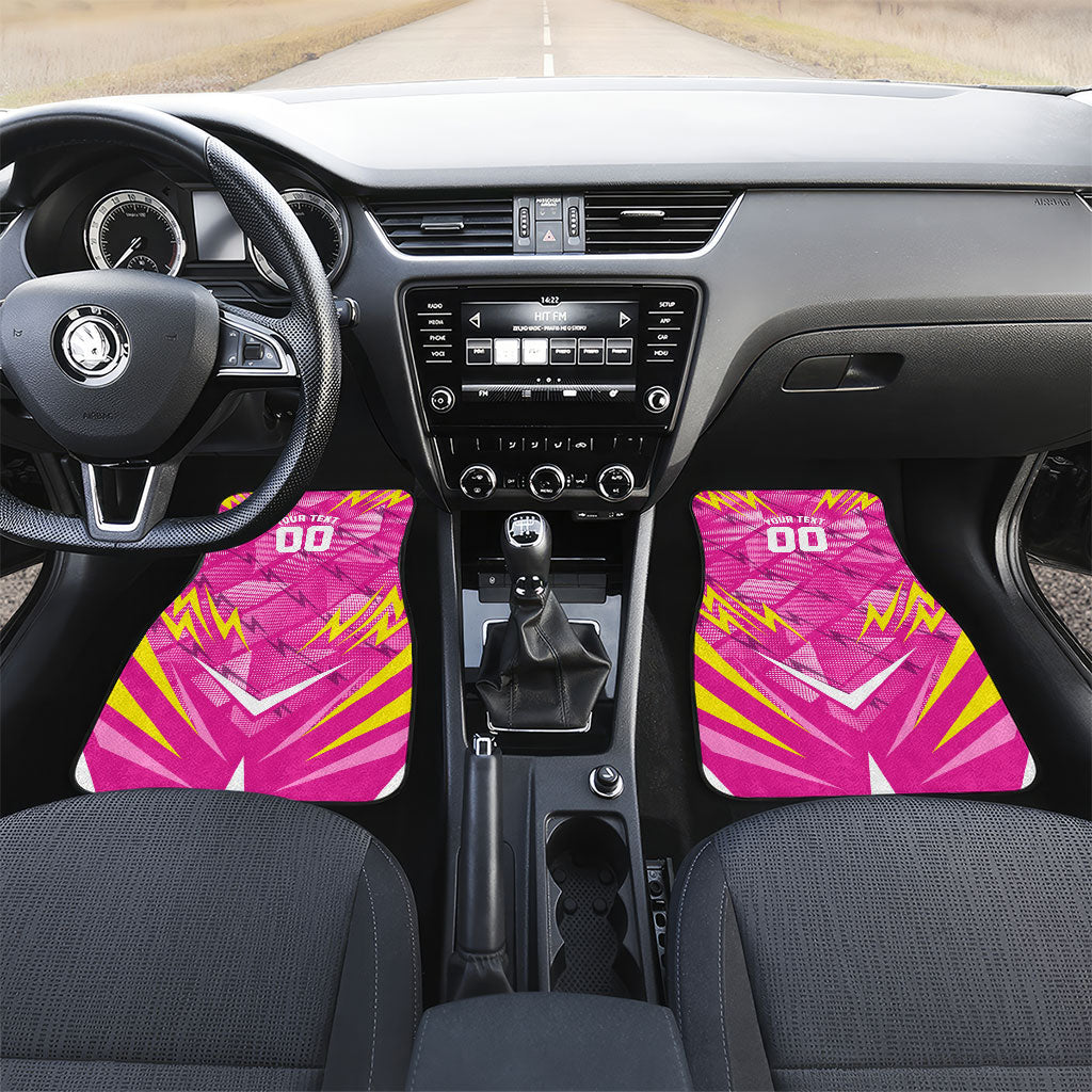 Personalized Barbados Tridents Car Mats Cricket Mascot Dynamic Anime Art