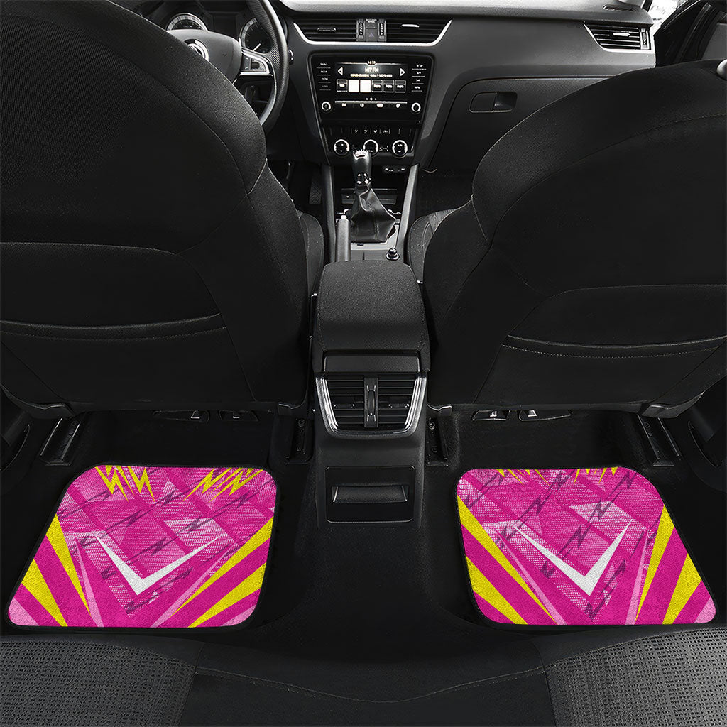 Personalized Barbados Tridents Car Mats Cricket Mascot Dynamic Anime Art