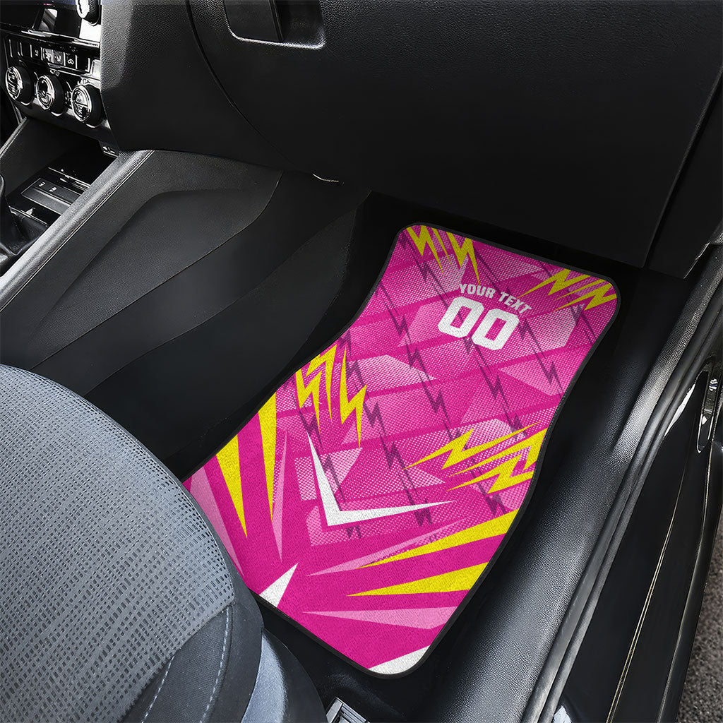 Personalized Barbados Tridents Car Mats Cricket Mascot Dynamic Anime Art