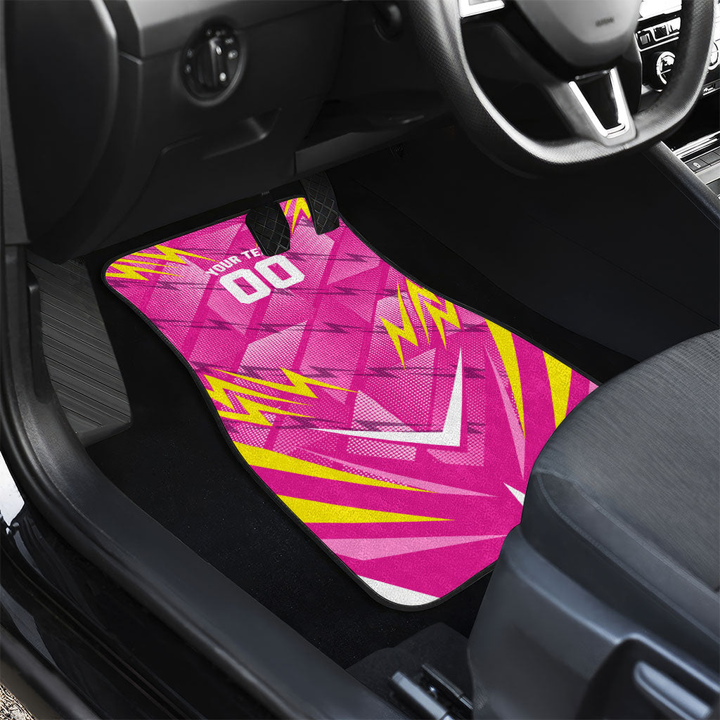 Personalized Barbados Tridents Car Mats Cricket Mascot Dynamic Anime Art