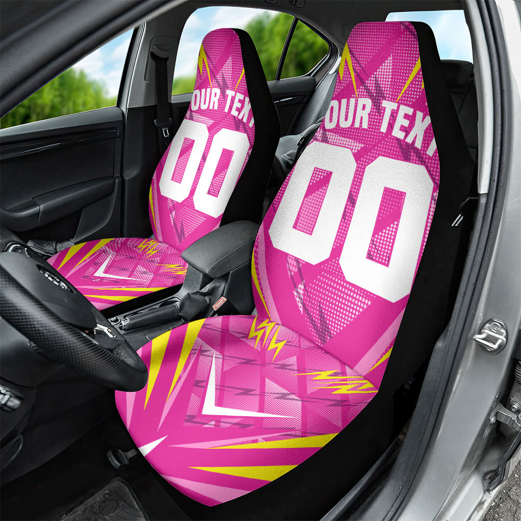 Personalized Barbados Tridents Car Seat Cover Cricket Mascot Dynamic Anime Art