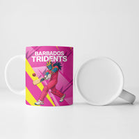 Personalized Barbados Tridents Ceramic Mug Cricket Mascot Dynamic Anime Art