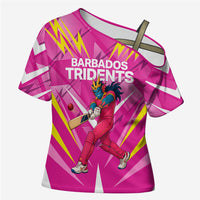 Personalized Barbados Tridents Cross Shoulder Shirt Cricket Mascot Dynamic Anime Art
