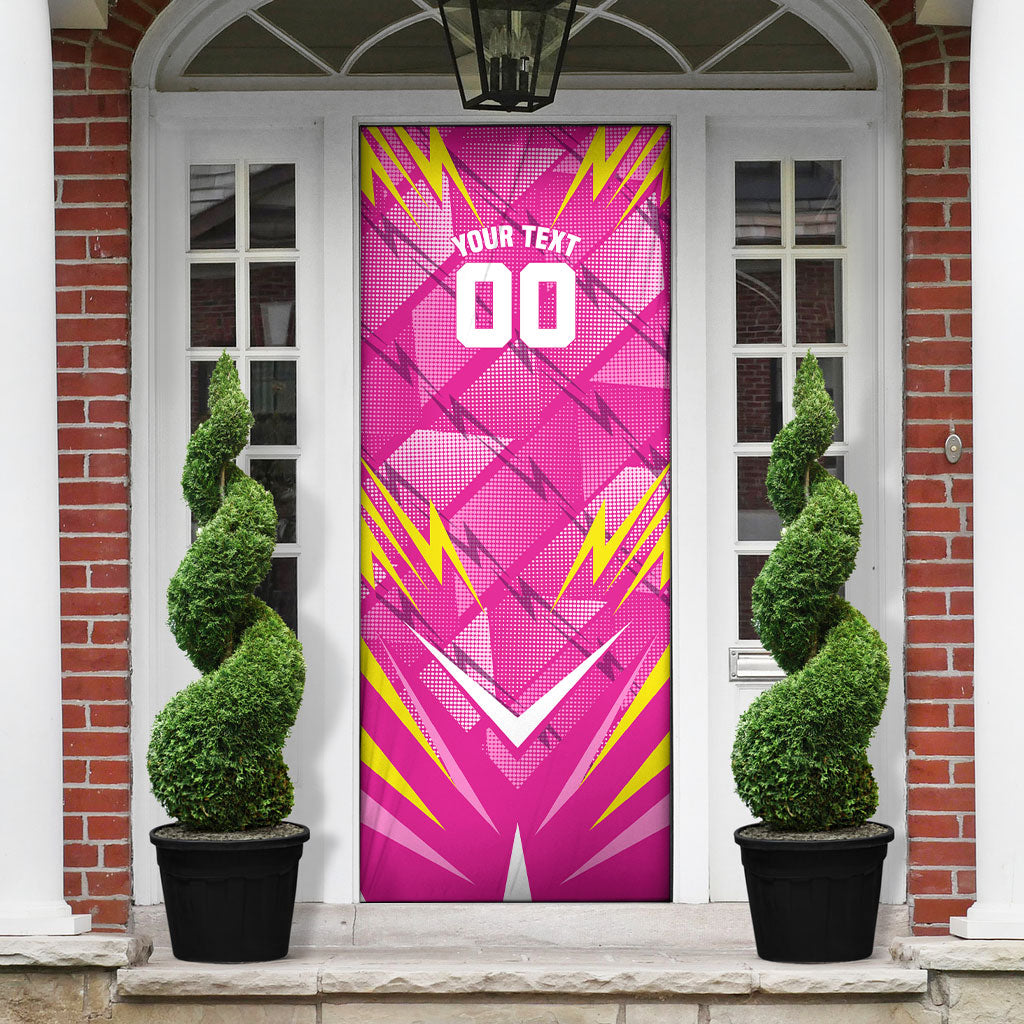 Personalized Barbados Tridents Door Cover Cricket Mascot Dynamic Anime Art