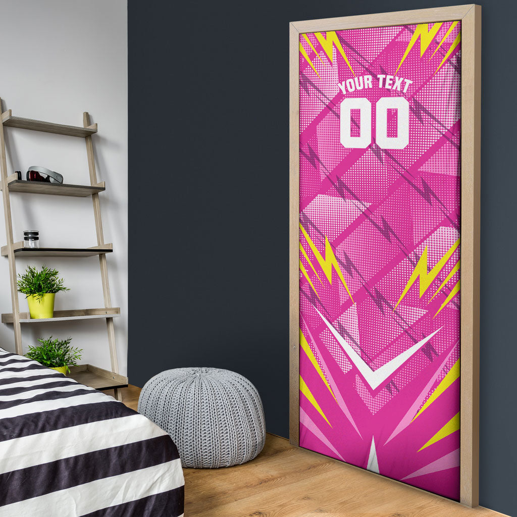 Personalized Barbados Tridents Door Cover Cricket Mascot Dynamic Anime Art