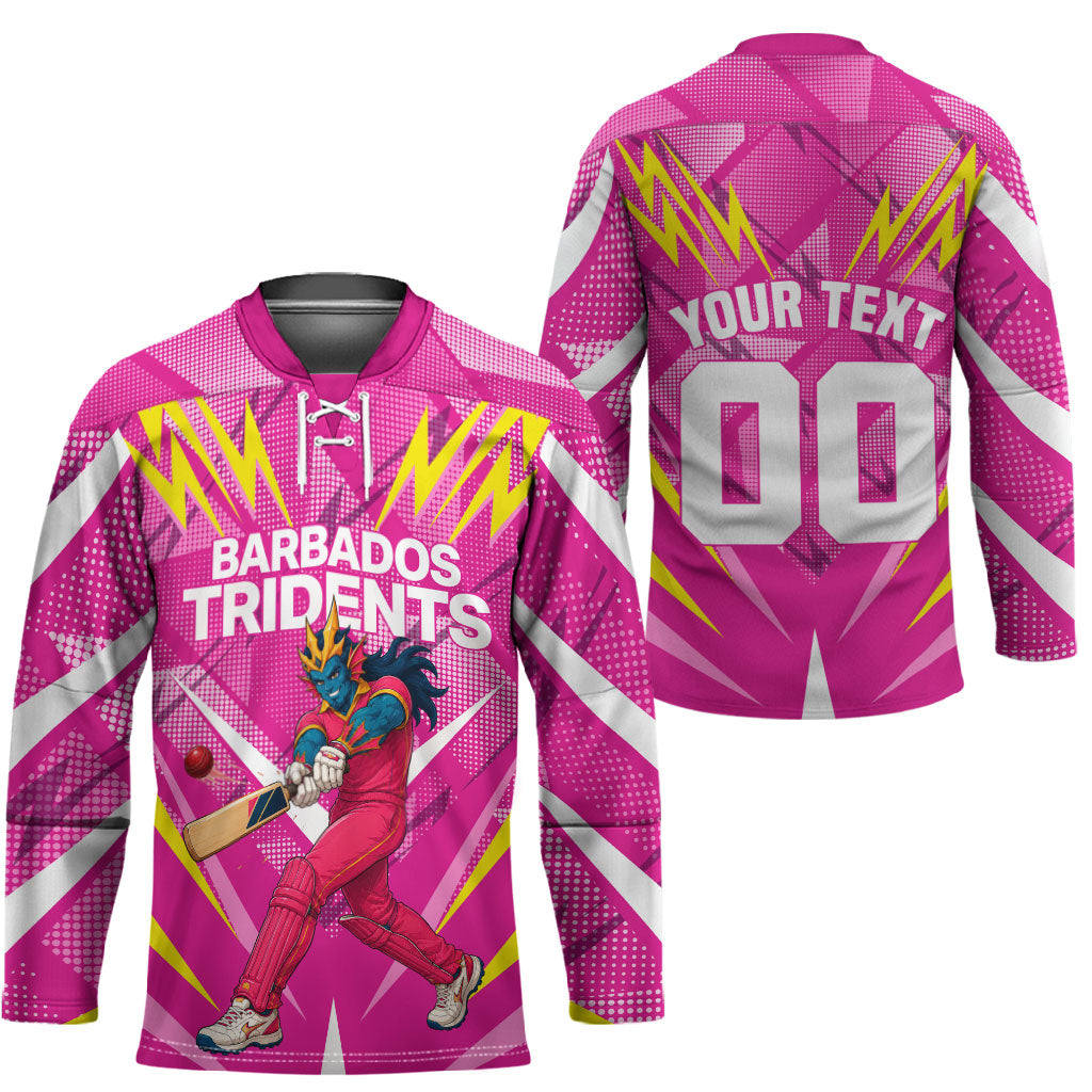 Personalized Barbados Tridents Hockey Jersey Cricket Mascot Dynamic Anime Art