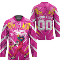 Personalized Barbados Tridents Hockey Jersey Cricket Mascot Dynamic Anime Art