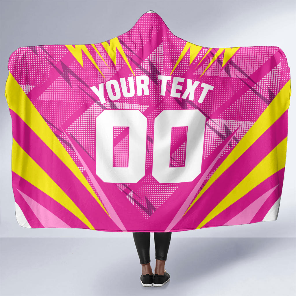 Personalized Barbados Tridents Hooded Blanket Cricket Mascot Dynamic Anime Art