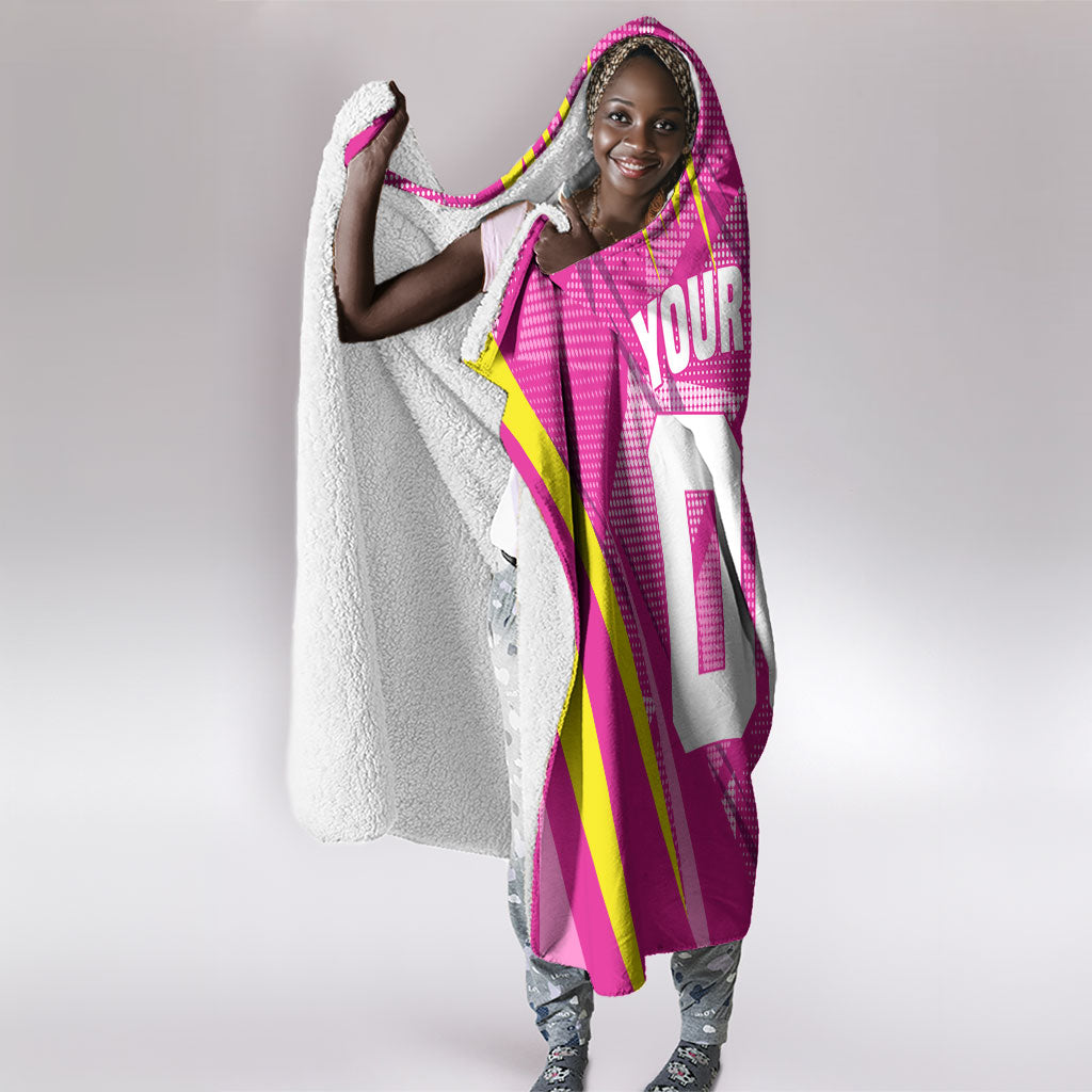 Personalized Barbados Tridents Hooded Blanket Cricket Mascot Dynamic Anime Art