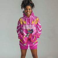 Personalized Barbados Tridents Hoodie Dress Cricket Mascot Dynamic Anime Art