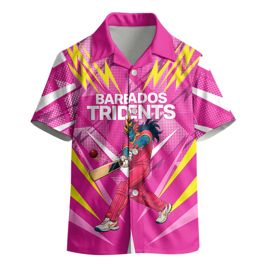 Personalized Barbados Tridents Kid Hawaiian Shirt Cricket Mascot Dynamic Anime Art