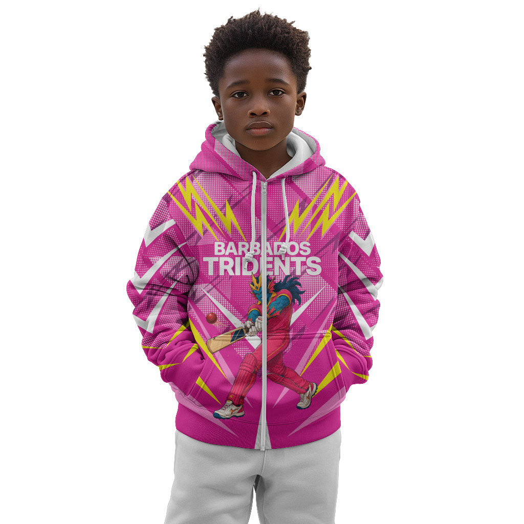 Personalized Barbados Tridents Kid Hoodie Cricket Mascot Dynamic Anime Art
