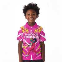 Personalized Barbados Tridents Kid Polo Shirt Cricket Mascot Dynamic Anime Art