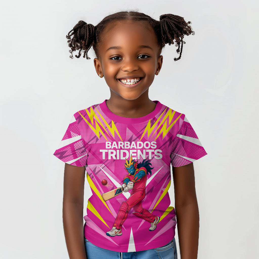 Personalized Barbados Tridents Kid T shirt Cricket Mascot Dynamic Anime Art