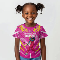 Personalized Barbados Tridents Kid T shirt Cricket Mascot Dynamic Anime Art