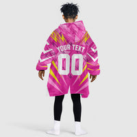 Personalized Barbados Tridents Kid Wearable Blanket Hoodie Cricket Mascot Dynamic Anime Art