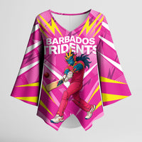 Personalized Barbados Tridents Kimono Sleeve Blouse Cricket Mascot Dynamic Anime Art