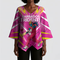 Personalized Barbados Tridents Kimono Sleeve Blouse Cricket Mascot Dynamic Anime Art