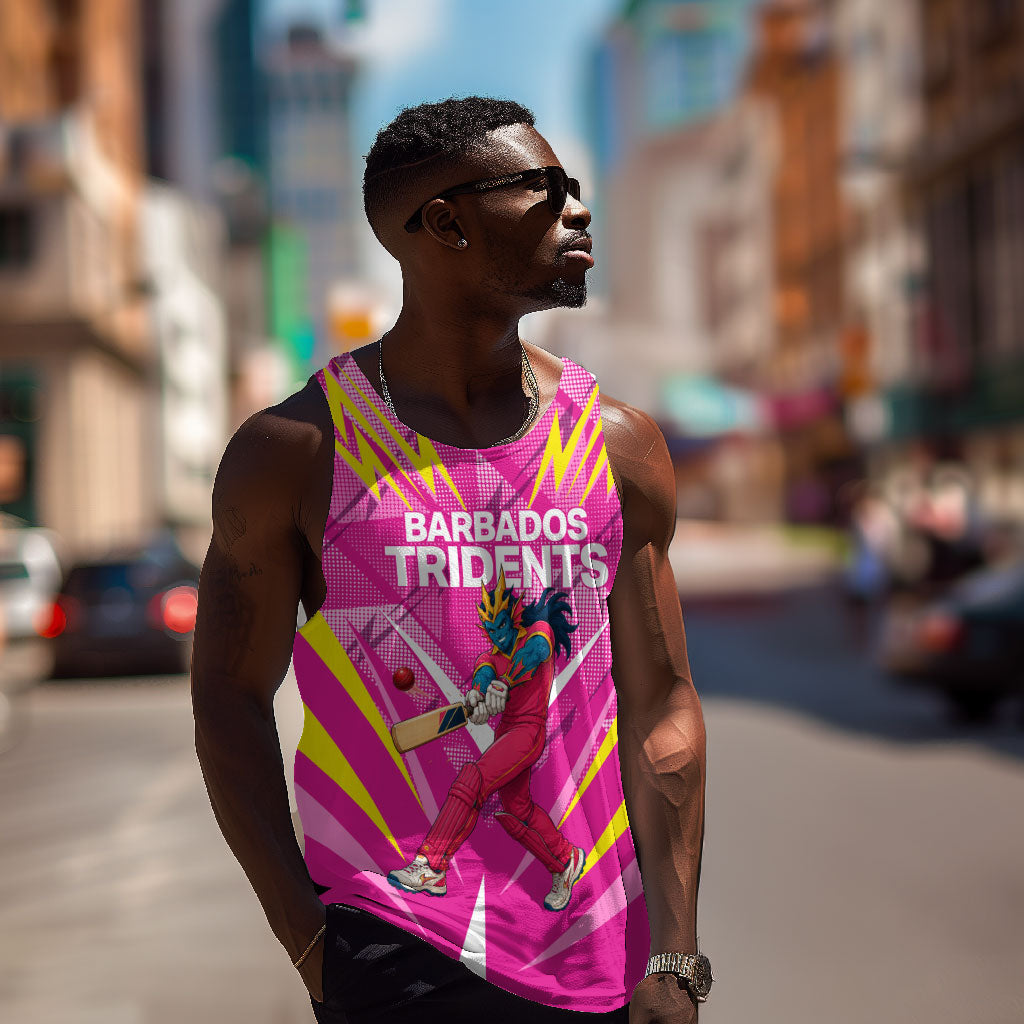 Personalized Barbados Tridents Men Tank Top Cricket Mascot Dynamic Anime Art