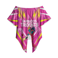 Personalized Barbados Tridents Off Shoulder Wrap Waist Top Cricket Mascot Dynamic Anime Art