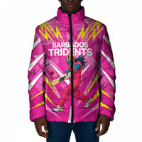 Personalized Barbados Tridents Padded Jacket Cricket Mascot Dynamic Anime Art