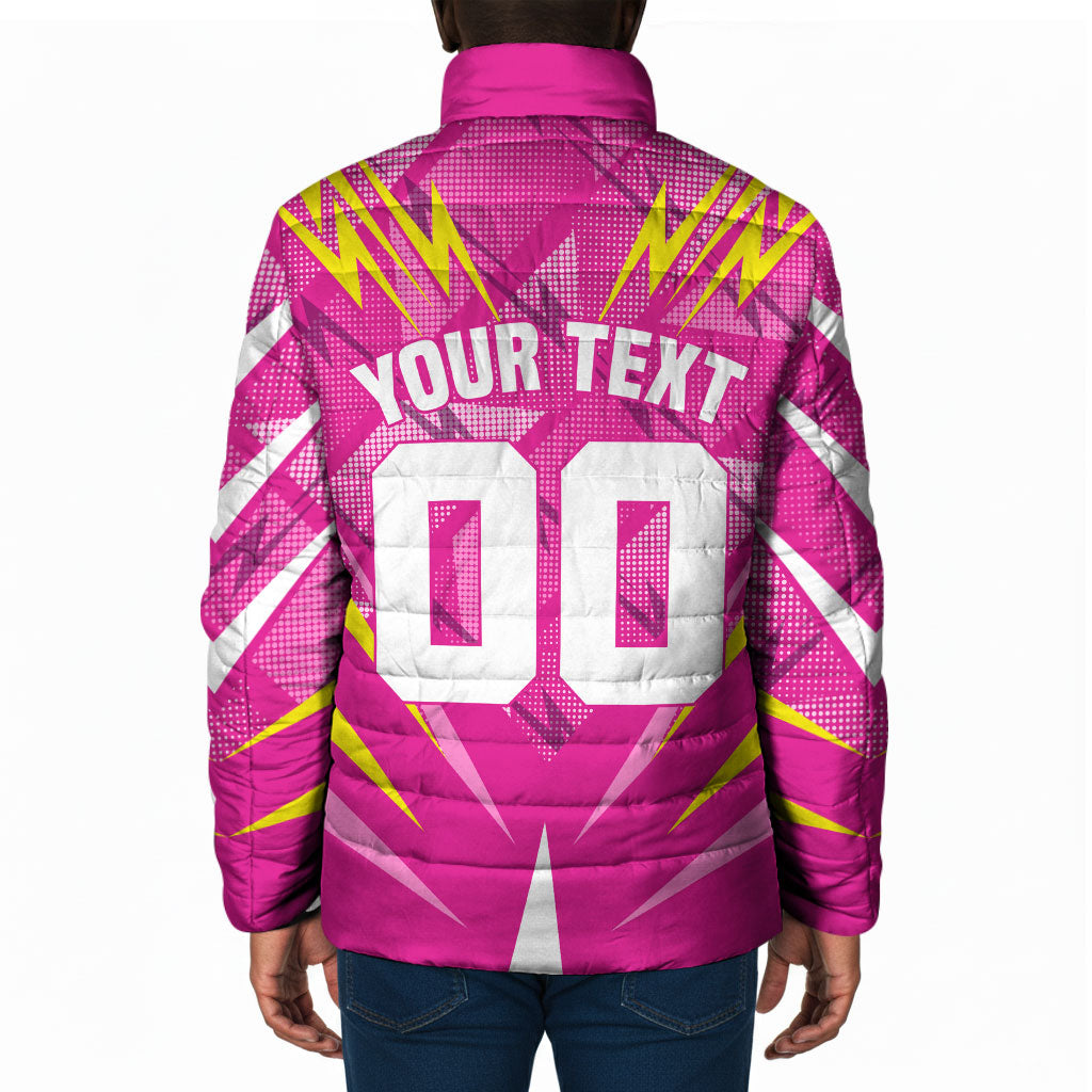 Personalized Barbados Tridents Padded Jacket Cricket Mascot Dynamic Anime Art