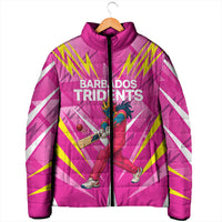Personalized Barbados Tridents Padded Jacket Cricket Mascot Dynamic Anime Art