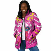 Personalized Barbados Tridents Padded Jacket Cricket Mascot Dynamic Anime Art