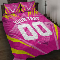 Personalized Barbados Tridents Quilt Bed Set Cricket Mascot Dynamic Anime Art
