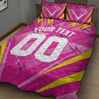 Personalized Barbados Tridents Quilt Bed Set Cricket Mascot Dynamic Anime Art