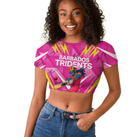 Personalized Barbados Tridents Raglan Cropped T shirt Cricket Mascot Dynamic Anime Art