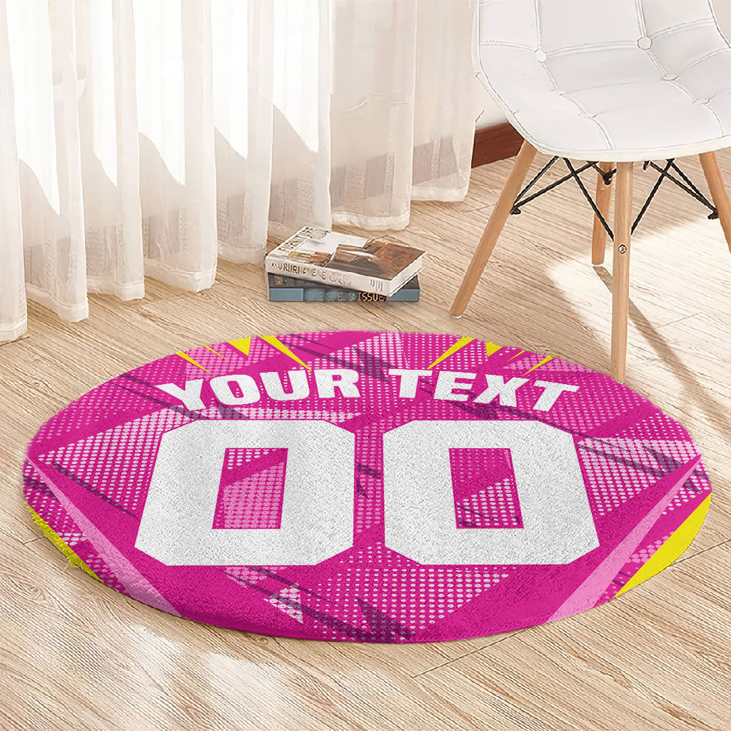Personalized Barbados Tridents Round Carpet Cricket Mascot Dynamic Anime Art