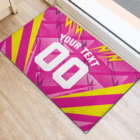 Personalized Barbados Tridents Rubber Doormat Cricket Mascot Dynamic Anime Art