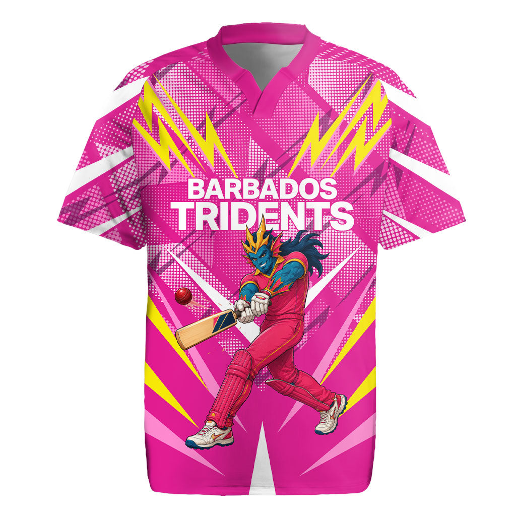Personalized Barbados Tridents Rugby Jersey Cricket Mascot Dynamic Anime Art