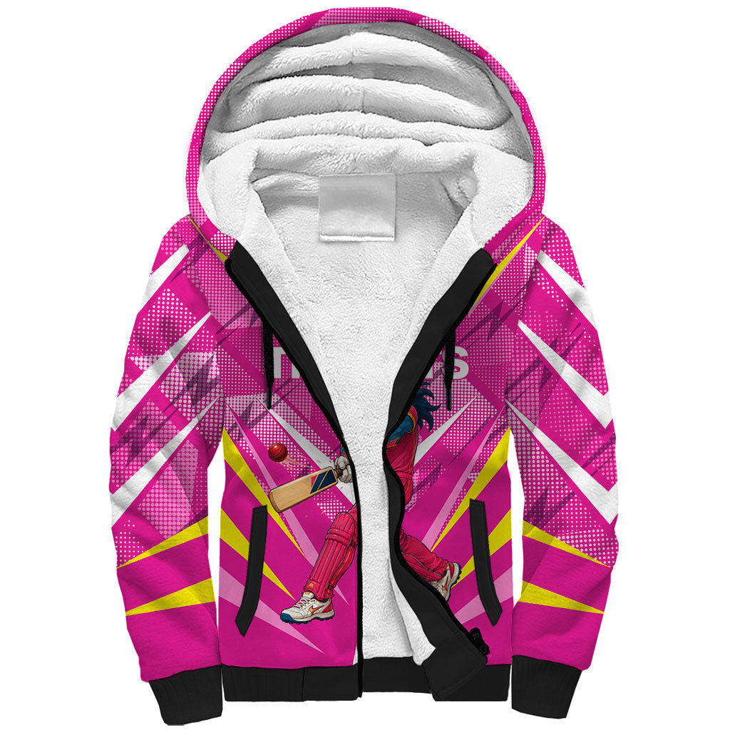 Personalized Barbados Tridents Sherpa Hoodie Cricket Mascot Dynamic Anime Art