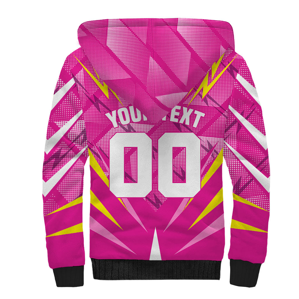 Personalized Barbados Tridents Sherpa Hoodie Cricket Mascot Dynamic Anime Art