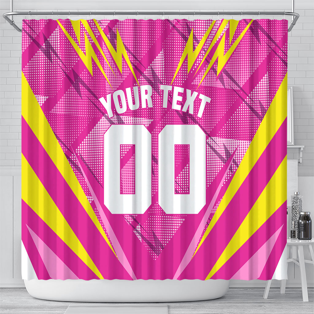 Personalized Barbados Tridents Shower Curtain Cricket Mascot Dynamic Anime Art