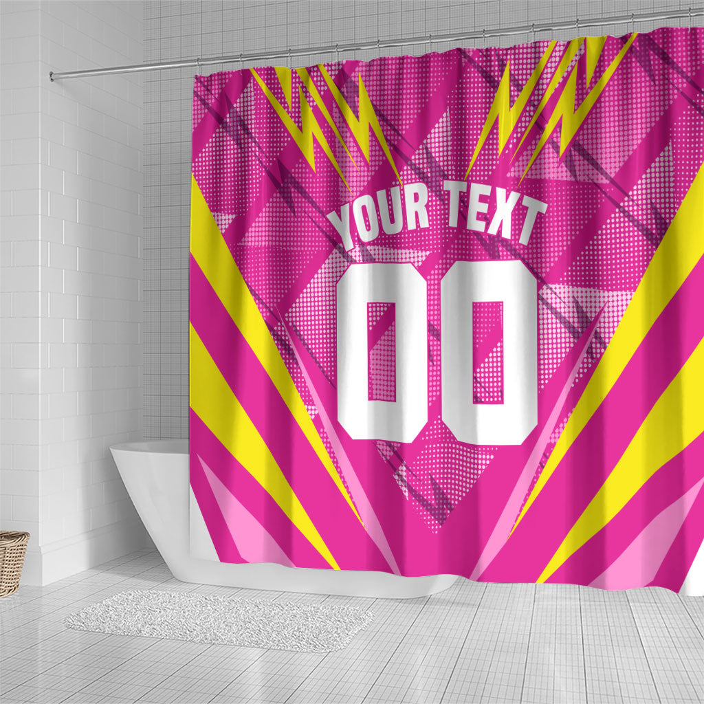 Personalized Barbados Tridents Shower Curtain Cricket Mascot Dynamic Anime Art