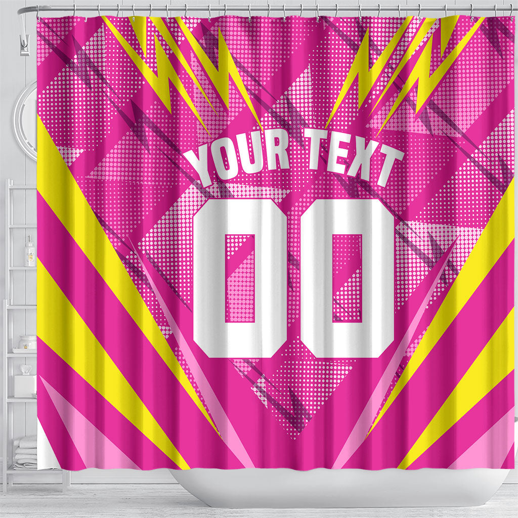 Personalized Barbados Tridents Shower Curtain Cricket Mascot Dynamic Anime Art