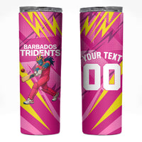 Personalized Barbados Tridents Skinny Tumbler Cricket Mascot Dynamic Anime Art