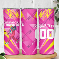 Personalized Barbados Tridents Skinny Tumbler Cricket Mascot Dynamic Anime Art