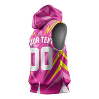 Personalized Barbados Tridents Sleeveless Hoodie Cricket Mascot Dynamic Anime Art