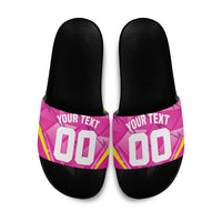 Personalized Barbados Tridents Slide Sandals Cricket Mascot Dynamic Anime Art