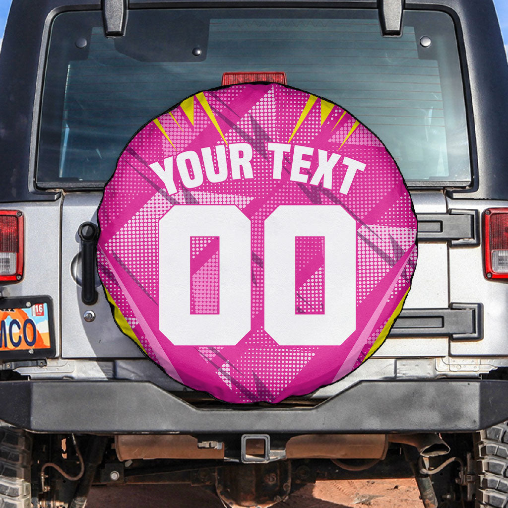 Personalized Barbados Tridents Spare Tire Cover Cricket Mascot Dynamic Anime Art