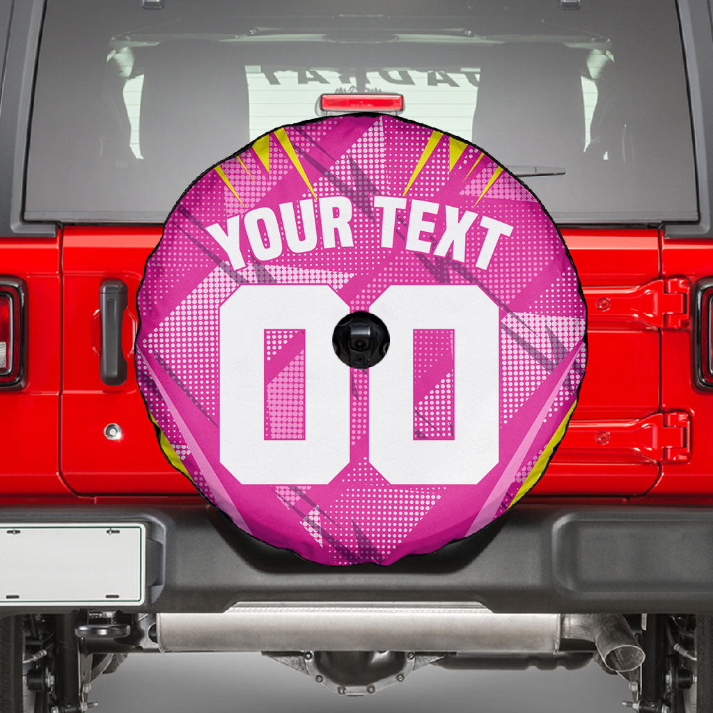Personalized Barbados Tridents Spare Tire Cover Cricket Mascot Dynamic Anime Art