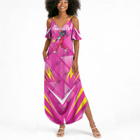 Personalized Barbados Tridents Summer Maxi Dress Cricket Mascot Dynamic Anime Art
